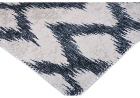 Бял/тъмносин килим, подходящ за миене 80x150 cm - Vitaus