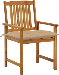 3078196 vidaXL Градински столове с възглавници, 8 бр, акация масив