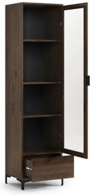 Витрина ЛАНА W-50 Елегантен Орех - ШКАФ С 1 ВРАТА С ЧЕКМЕДЖЕ