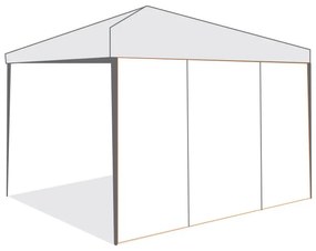 Страница за шатра Tent Pro 3х3 с врата с цип бяла