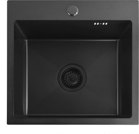 Стоманена мивка с комплект аксесоари 3 бр. REA Leo 40 Black