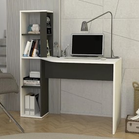 Офис бюро Gemini TopMebel от меламин в антрацит - бял цвят 121.8x59.6x131.8cm