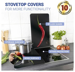 Комплект от 2 стъклени капака за печка , 52 x 30 cm Peperoni - Wenko