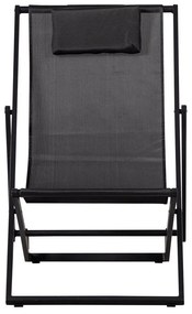 Черен метален сгъваем градински шезлонг Esper – Exotan