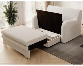 Бял сгъваем/с място за съхранение диван от прежда с примки от букле 130 cm Ario – ELTAP