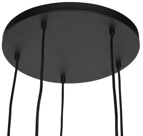 Модерна висяща лампа черна 35 см 5-светлина - Facil