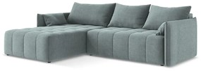 Син разтегателен ъглов диван с място за съхранение (ляв ъгъл) Moku – Makamii