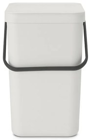 Кош за разделно събиране на боклук Brabantia Sort&Go 1005521, 25 л, Дръжка, Възможност за стенен монтаж, Светлосив