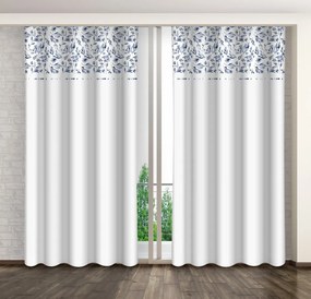 Бяла декоративна завеса с принт на сини полски цветя Ширина: 160 см | Дължина: 250 см