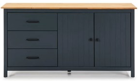 Тъмносин нисък скрин от масивен бор 150x80 cm Miranda – Marckeric