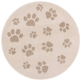 Бежов детски килим ø133 cm Paws Light Beige – FD