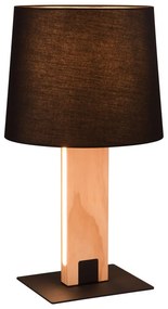 LED настолна лампа в черен и естествен цвят с текстилен абажур (височина 50 см) Rahul - Trio