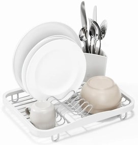 Бяла стоманена тавичка за оттичане 36x28 cm Sinkin – Umbra