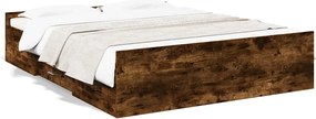 3280283 vidaXL Рамка за легло с чекмедже опушен дъб 160x200 см инженерно дърво