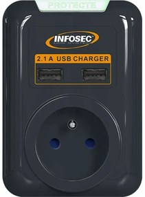 Защита от пренапрежение INFOSEC S1 USB NEO Черен