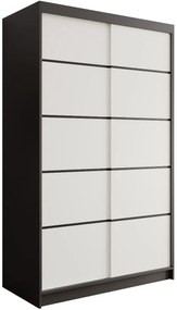 Гардероб Lissa 120 плъзгащ-Черно-Бяло