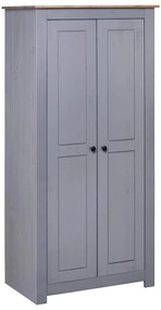 282665 vidaXL Гардероб, сив, 80x50x171,5 см, бор масив, стил Панама