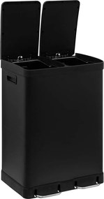Кош за рециклиране 5five Ariane, Метал, 2x30 L - Черен