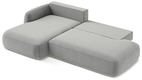 Светлосив сгъваем ъглов диван (ляв ъгъл) Hale – Makamii