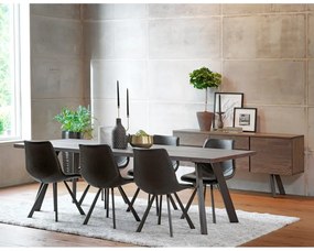 Черен трапезен стол с черни крака Alpha - Rowico