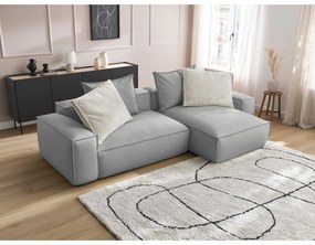 Светлосив ъглов диван от изкуствена кожа (променлив) Boheme – Bobochic Paris