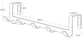 Черна метална закачалка за врата 30 cm Tower - YAMAZAKI