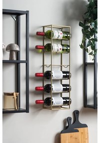 Метална стойка за вино, монтирана на стената, в златист цвят брой бутилки 6 Single - PT LIVING
