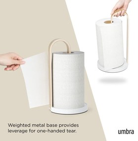 Бяла дървена поставка за хартия ø 17 cm Bellwood - Umbra