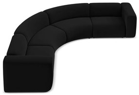 Черен кадифен ъглов диван Ekahi – Makamii