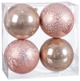 Коледни топки Бежов Пластмаса 10 x 10 x 10 cm (4 броя)