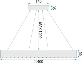 Лампа LED MS018-CP ROSE GOLD 40cm