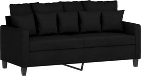 359271 vidaXL 2-местен диван, черен, 140 см, текстил