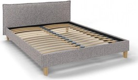 Сиво тапицирано двойно легло с решетка 180x200 cm Tina - Ropez