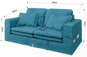 Светлосин диван 196 cm Nora – Ropez