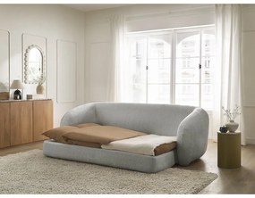 Светлосив шенилов сгъваем диван 228 cm Neyo – Bobochic Paris