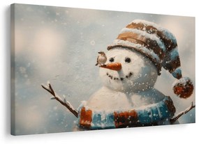 Картина на платно Коледна – Радостен снежен човек