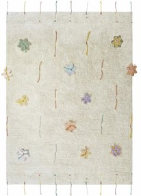 Кремаво памучно детско килимче за игра 120x160 cm Wildflowers – Lorena Canals