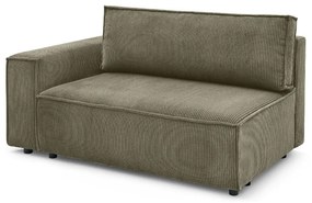 Светлозелен модул за диван от велур, ляв ъгъл Nihad modular - Bobochic Paris