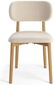 АЛДО Бежово (тъкан Апия 453)/рамка лакиран дъб - ДЪРВЕН СТОЛ ЗА ДНЕВНА, ТРАПЕЗАРИЯ, КУХНЯ РЕТРО