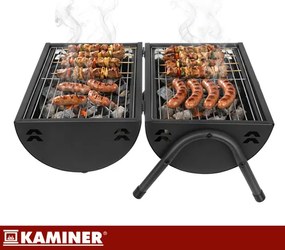 Туристическа скара на дървени въглища с капак