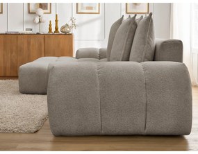 Кафяво-сив шенилов сгъваем/с място за съхранение ъглов диван (ляв ъгъл) Everest – Bobochic Paris