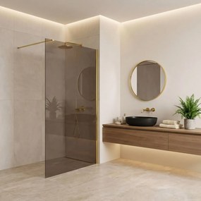 Параван за душ Rea Flexi Brown / Gold 140