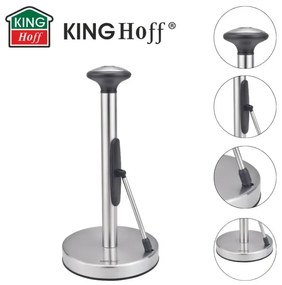 Поставка за кухненска хартия Kinghoff KH 1955, 36.5 см, Неръждаема стомана, Сребрист