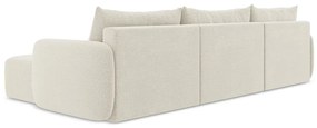Кремав разтегателен ъглов диван с място за съхранение Kalena – Makamii