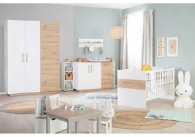 Детско легло в бял и естествен цвят 70x140 cm Lion - Roba