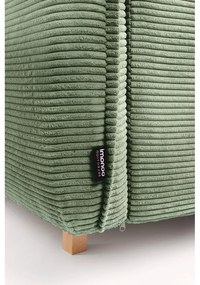 Светлозелен сгъваем ъглов диван от рипсено кадифе (десен ъгъл/"U" форма) Tori – Bonami Selection