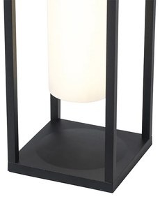 Модерна външна лампа черна с LED и димер соларен - Denlu