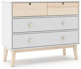 Бял нисък скрин за деца 100x81 cm Estefania - Marckeric