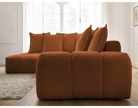 Теракотен шенилов сгъваем/с място за съхранение ъглов диван (ляв ъгъл/L форма) Everest – Bobochic Paris