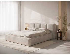 Бежова тапицирана табла за легло 209x100 cm Darren – Micadoni